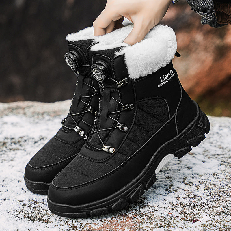 Men’s Winter Thermal Lined Hiking Shoes with Dial Lacing and Grip Sole