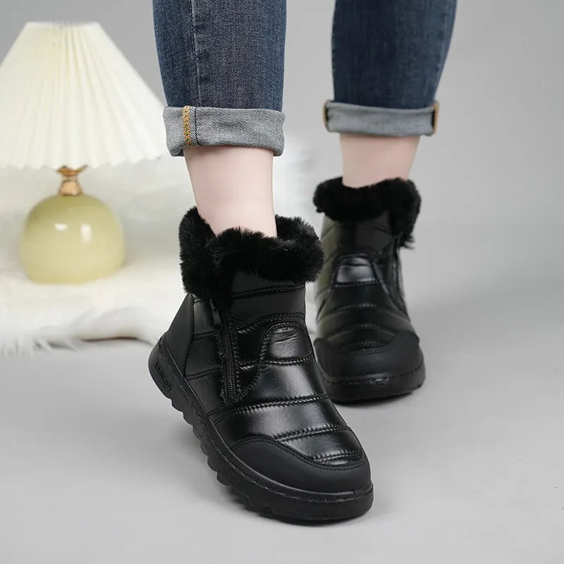 Women’s Waterproof Plush-Lined Non-Slip Slip-On Shoes