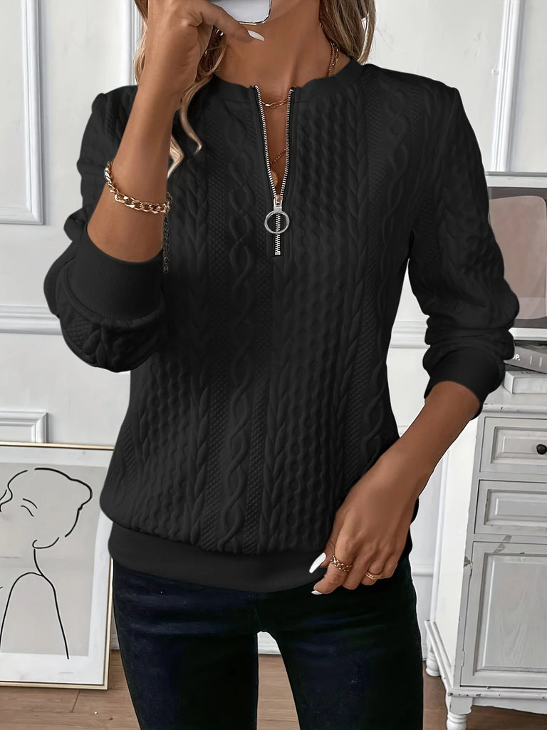 Women's Zip-Front Knit Pullover