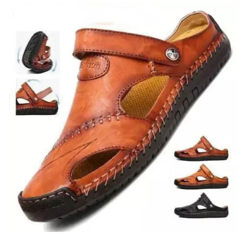 Plus Size Soft Leather Sandals For Men Breathable Sandals For Outdoor