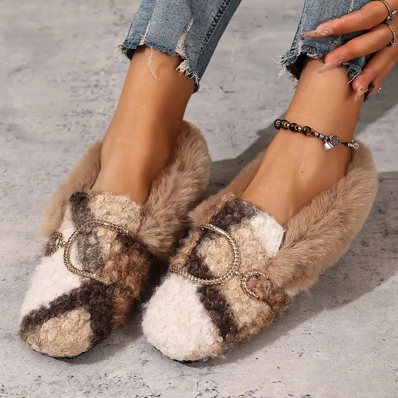 Women’s Buckle-Trim Plush Lined Loafers