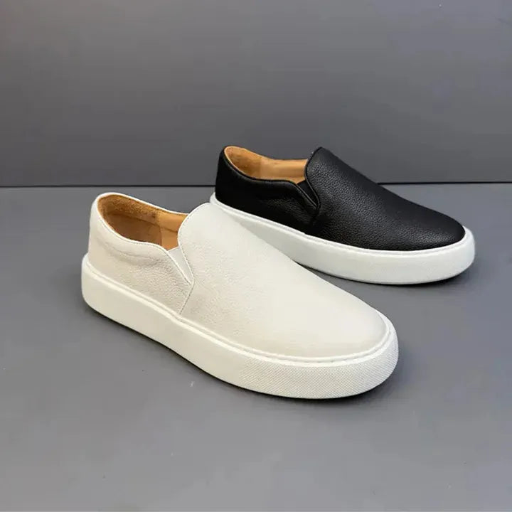 Men’s Retro Soft-Leather Slip-On Loafers