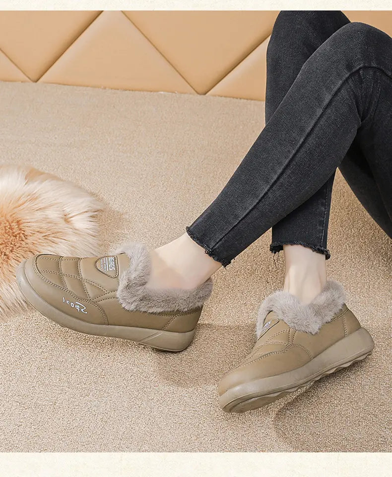 Women’s Faux Fur Lined Warm Slip On Winter Shoes