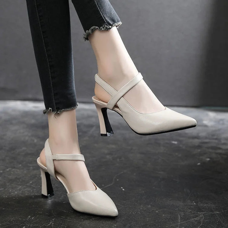 Women’s Soft-Leather Slingback Pointed-Toe Heels