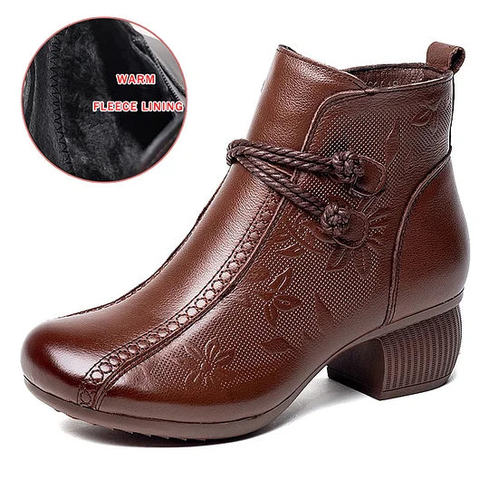 Women’s Warm Leather Comfort Ankle Boots