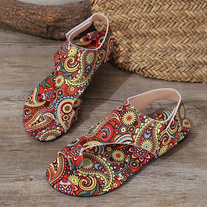 🩴 Bohemian Paisley Flat Sandals