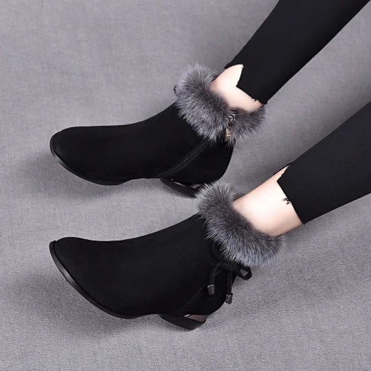 Women’s Faux-Fur Lined Suede Winter Comfort Boots