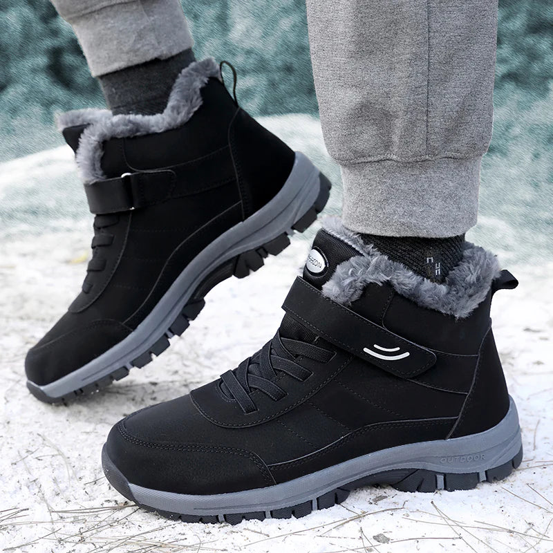 Men’s Wide-Fit Waterproof Fleece-Lined Winter Boots
