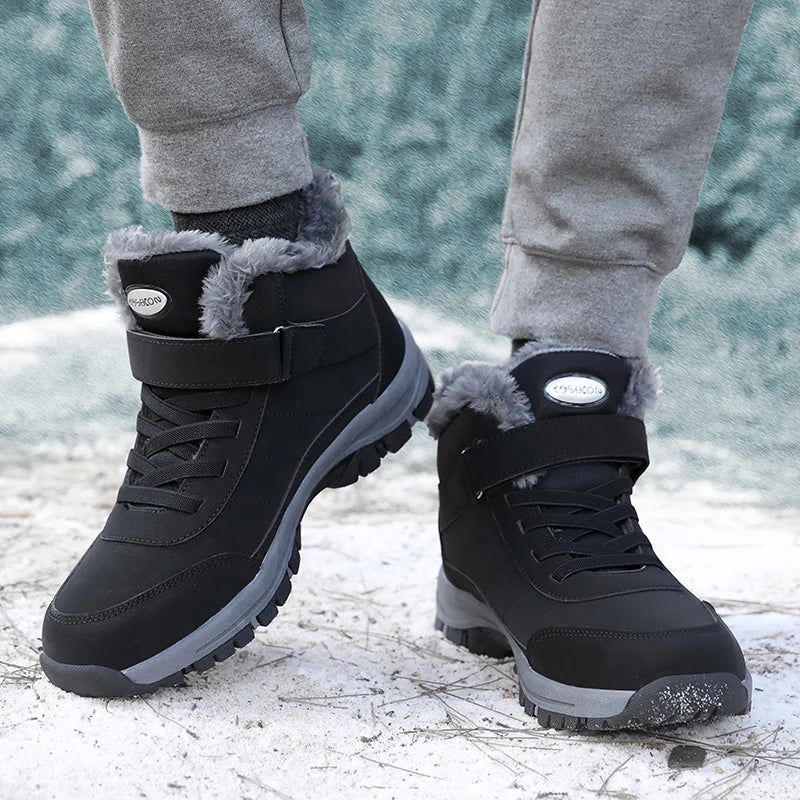 Men’s Wide-Fit Waterproof Fleece-Lined Winter Boots