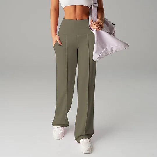 Women’s High Waist Straight Leg Wide Leg Trousers
