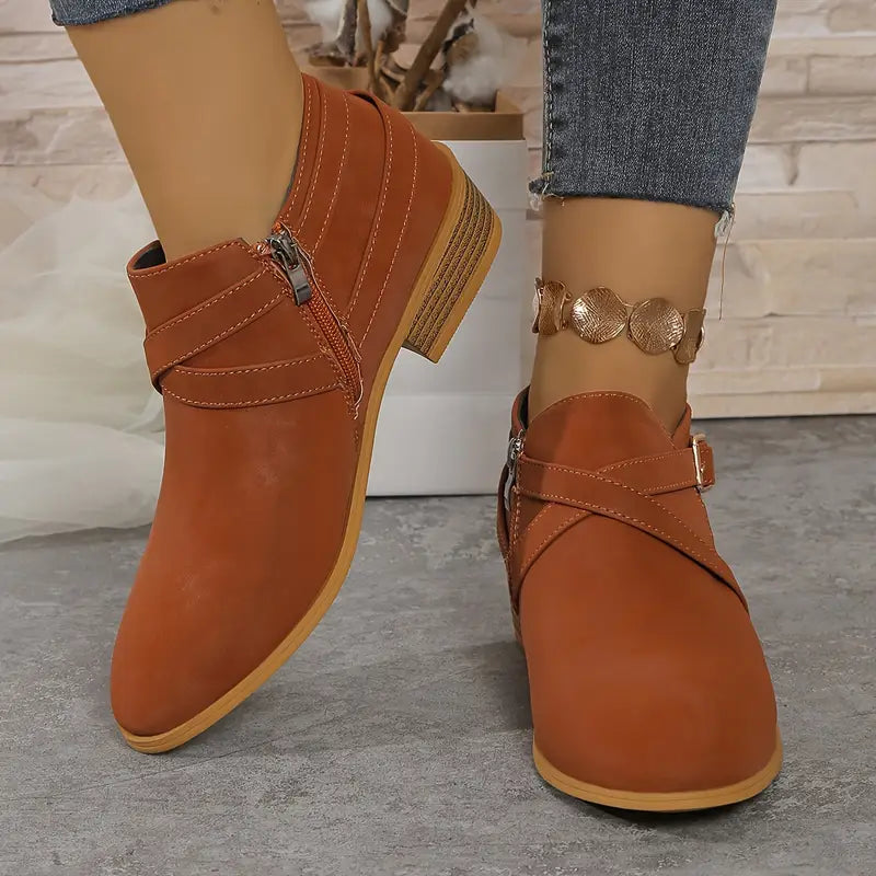 2025 Women's Plus Size Lace-Up Fashion Ankle Boots