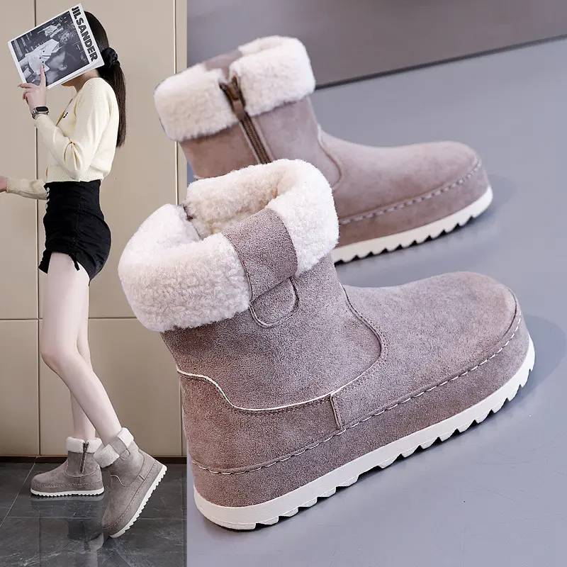 Women’s Plush-Lined Thick-Sole Winter Ankle Snow Boots