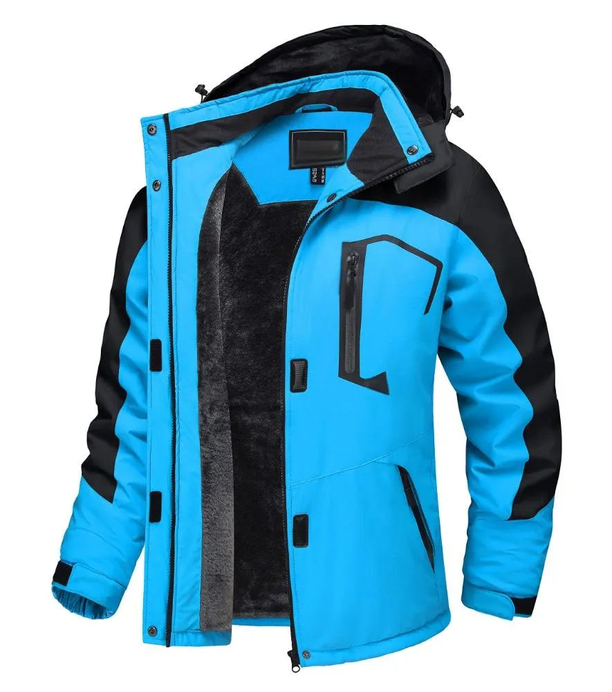 Women’s Waterproof Fleece-Lined Ski Jacket with Detachable Hood
