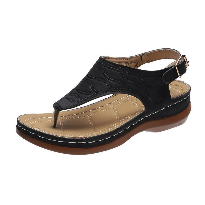 Embroidered Orthopedic Wedge Sandals