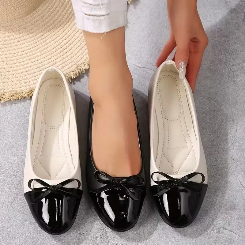 Women’s Classic Leather Ballet Flats with Supportive Sole
