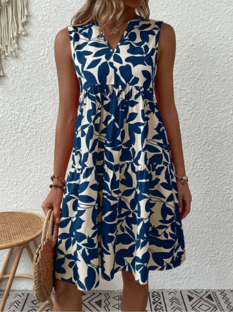 Fashionable Sleeveless Floral Dress
