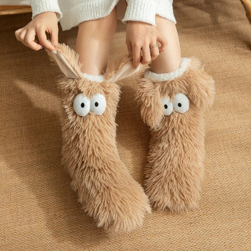 Fluffy Puppy-Design Cosy Anti-Slip Floor Socks