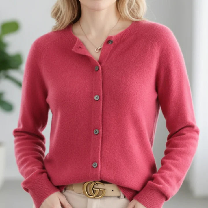 Women’s Luxurious Button-Through Cashmere-Knit Sweater