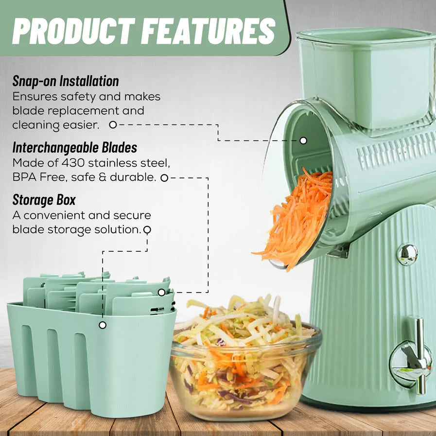 Multi-Drum Rotary Grater and Slicer Set