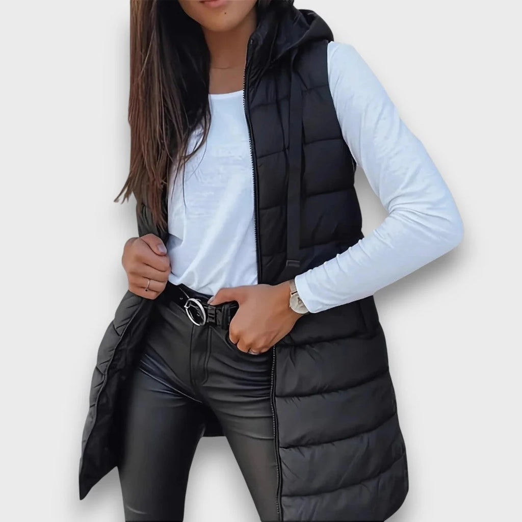 Women’s Longline Hooded Puffer Gilet