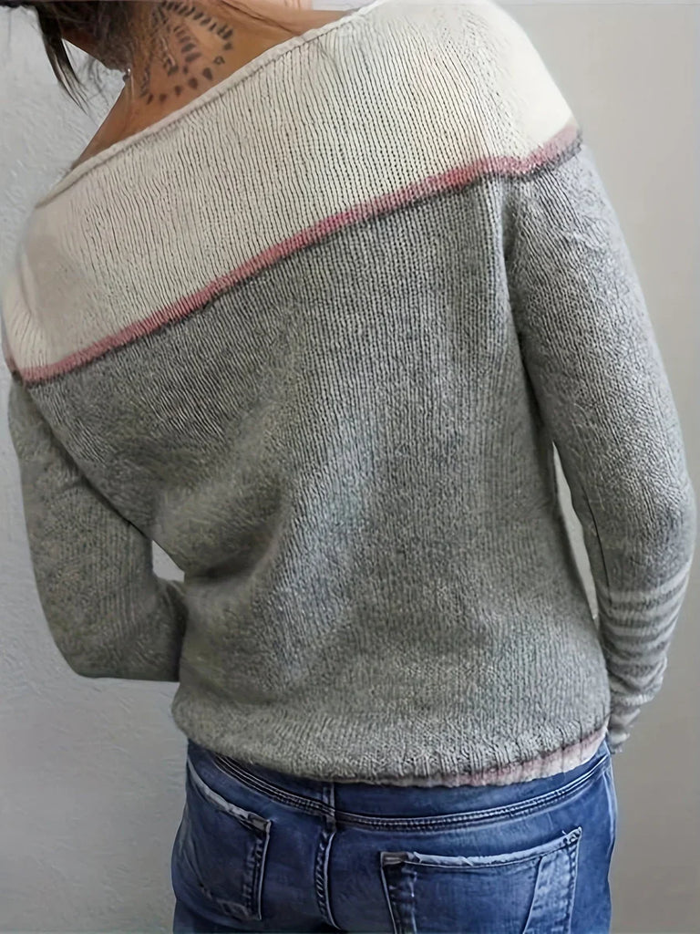 Women’s Striped Soft-Knit Everyday Long-Sleeve Jumper