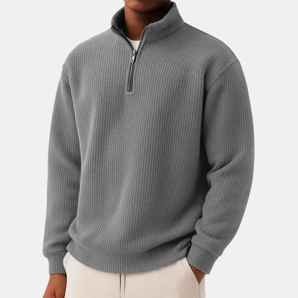Men’s Ribbed Half-Zip Knit Sweater