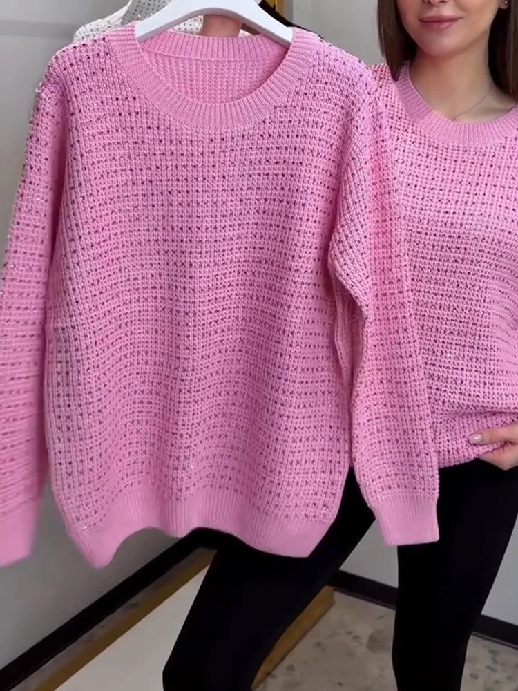 Women’s Soft Sparkle Knit Round Neck Jumper