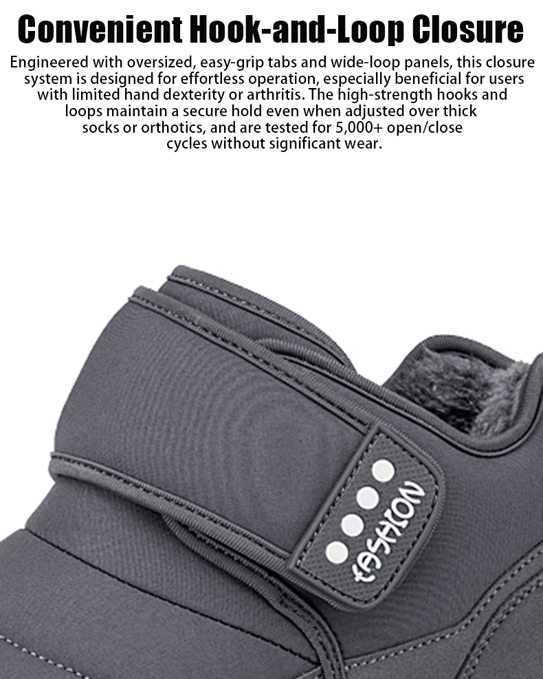 Men’s Fleece-Lined Waterproof Snow Boots with Wide Toe Fit