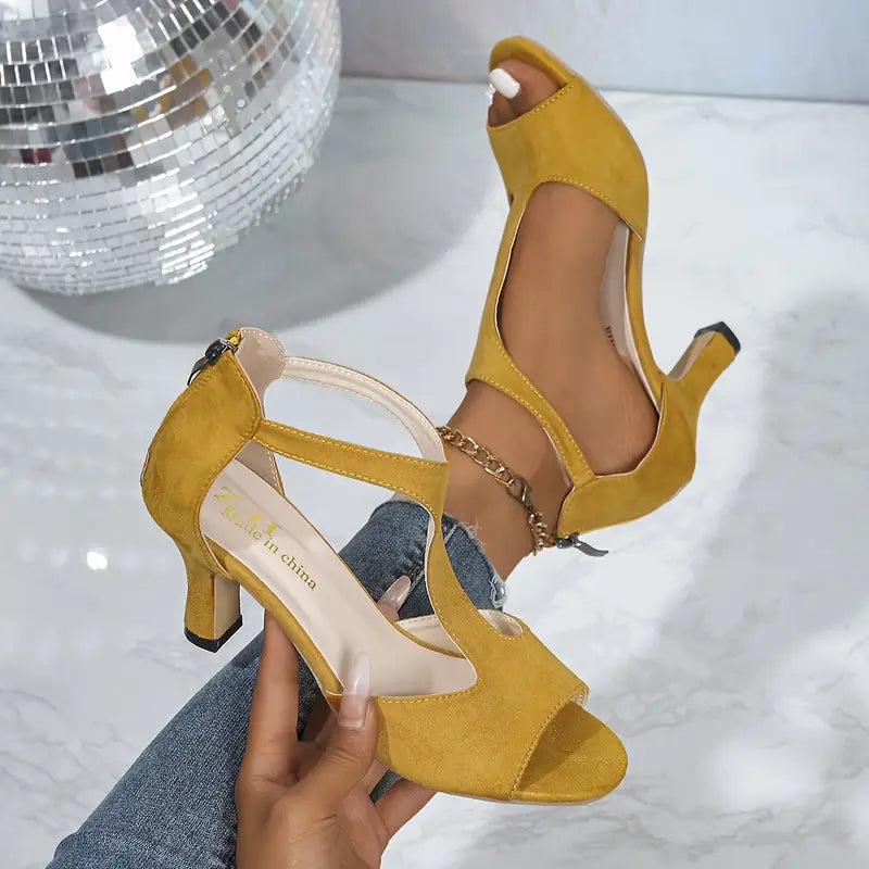 Elegant Stiletto Heel Sandals with Ankle Strap