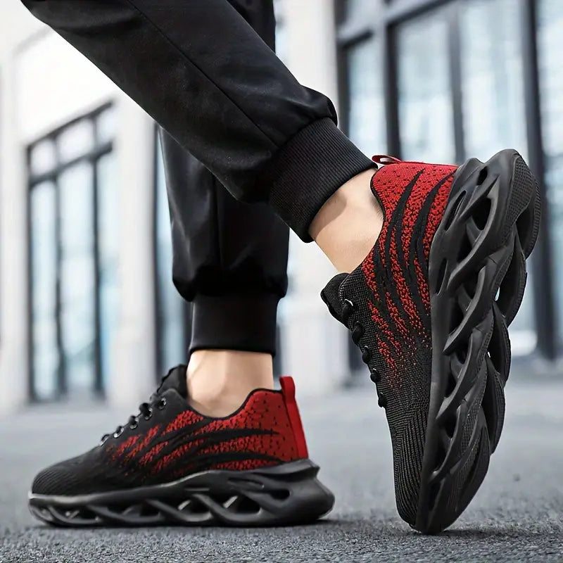 Men's Trendy Woven Knit Breathable Sneakers