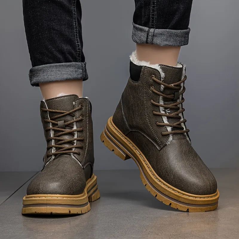Men’s Insulated Leather High-Top Winter Boots
