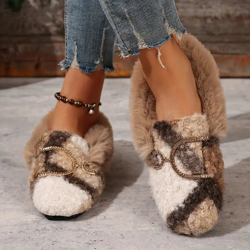 Women’s Buckle-Trim Plush Lined Loafers