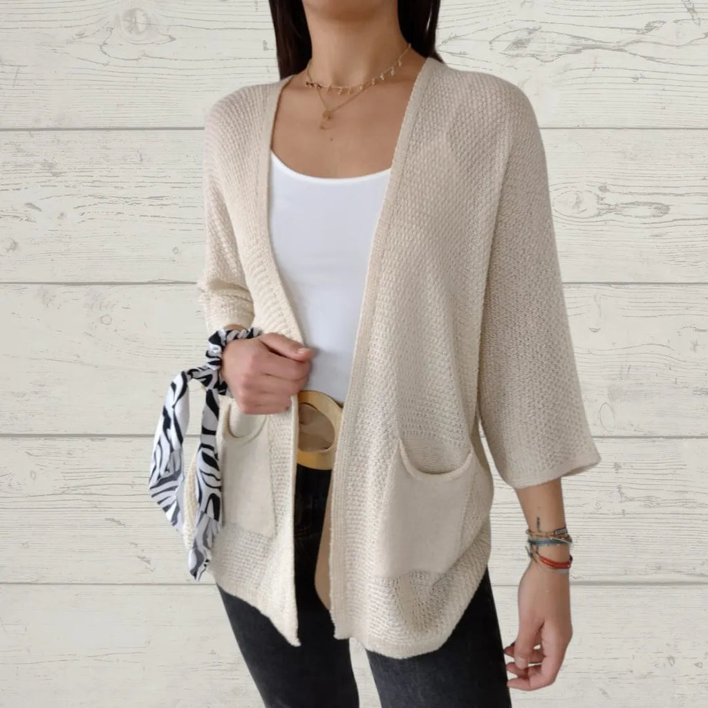 Women’s 3/4 Sleeve Open-Front Pocket Cardigan