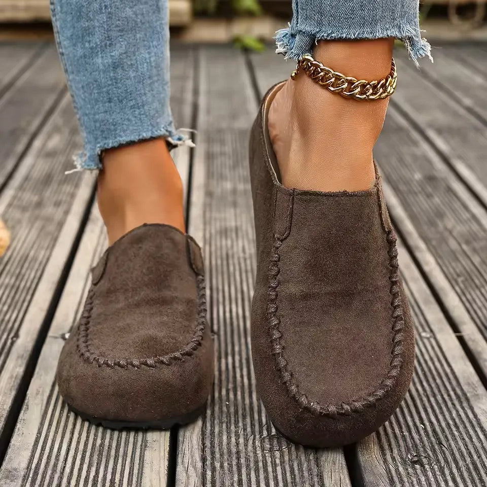 Women’s Vintage Stitch Leather Slip-On Mules