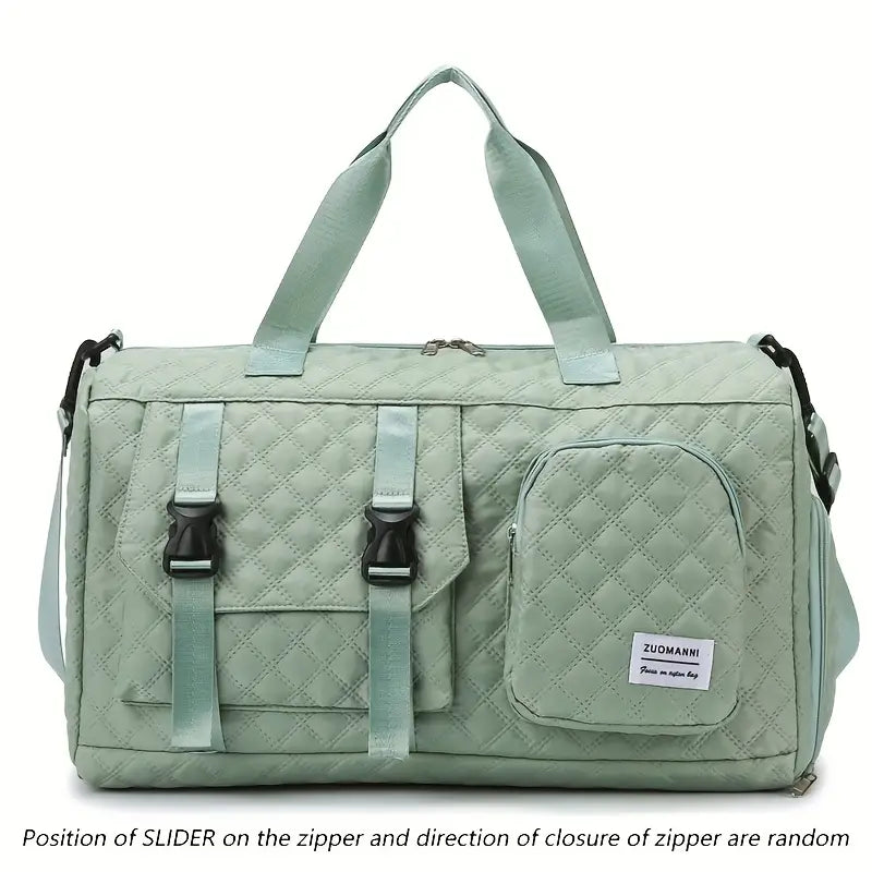Spacious Argyle Nylon Travel Duffle Bag