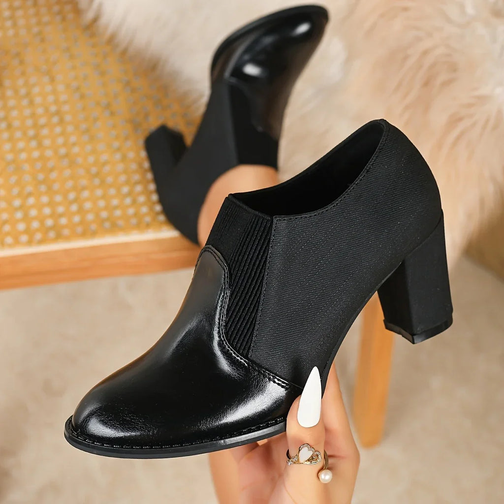 Women’s Vintage Style Block Heel Slip On Shoes