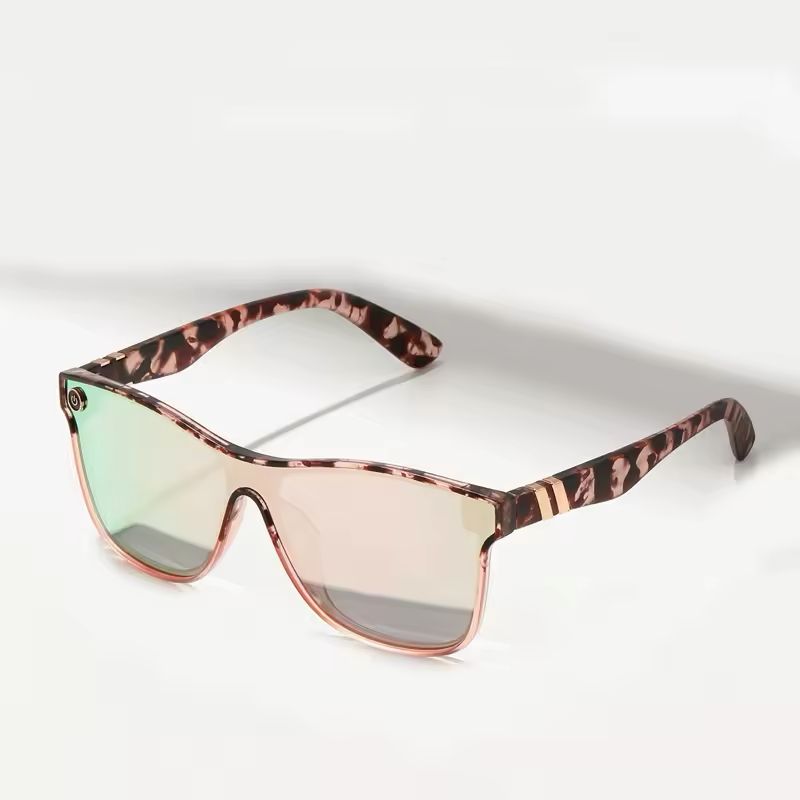 Pink Gradient Cat-Eye Sunglasses -pard Print & UV400 Protection Leo