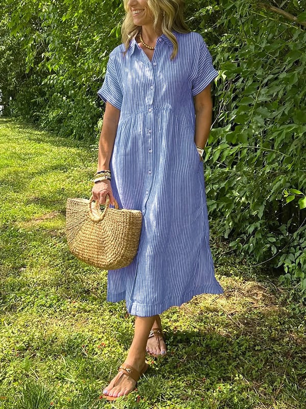 Cotton Blend Summer Maxi Dress
