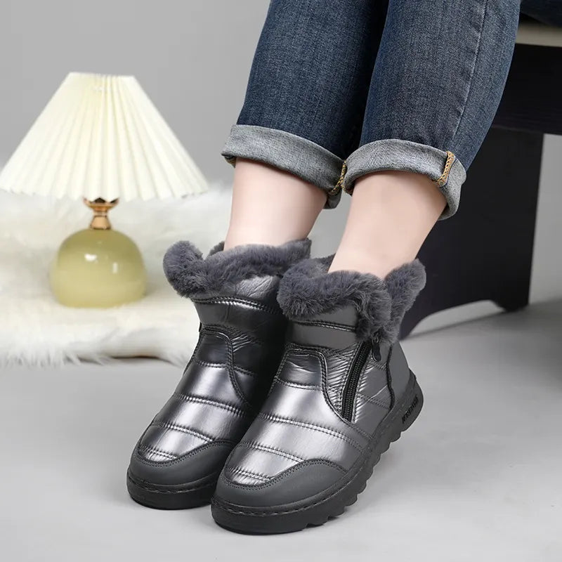 Women’s Waterproof Plush-Lined Non-Slip Slip-On Shoes
