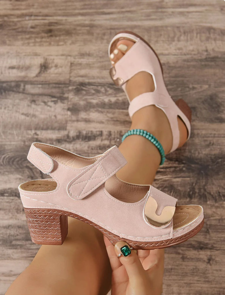 👡Open Toe Metal Buckle Chunky Heel Orthopaedic Sandals For Women