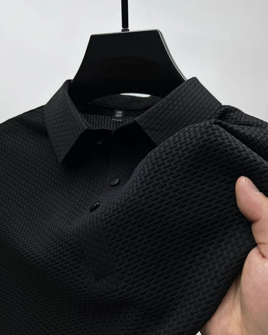 Men’s Breathable Mesh Detail Short Sleeve Polo Shirt