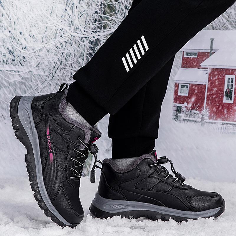 Men’s High-Top Plush-Lined Anti-Slip Walking Shoes