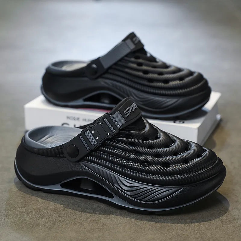 Cushioned Ventilated Strap Clogs with Thick Sole