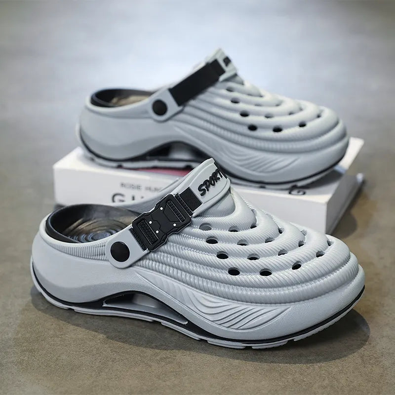 Cushioned Ventilated Strap Clogs with Thick Sole