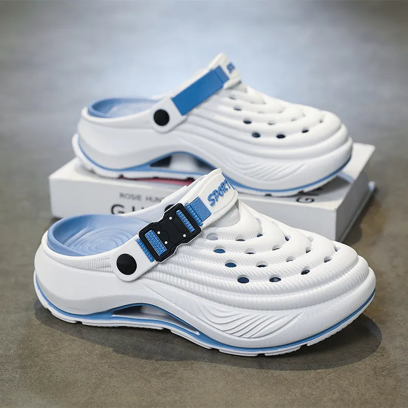 Cushioned Ventilated Strap Clogs with Thick Sole