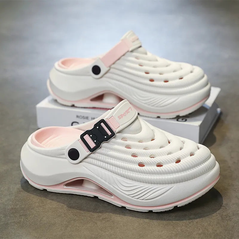Cushioned Ventilated Strap Clogs with Thick Sole