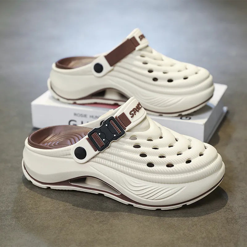 Cushioned Ventilated Strap Clogs with Thick Sole