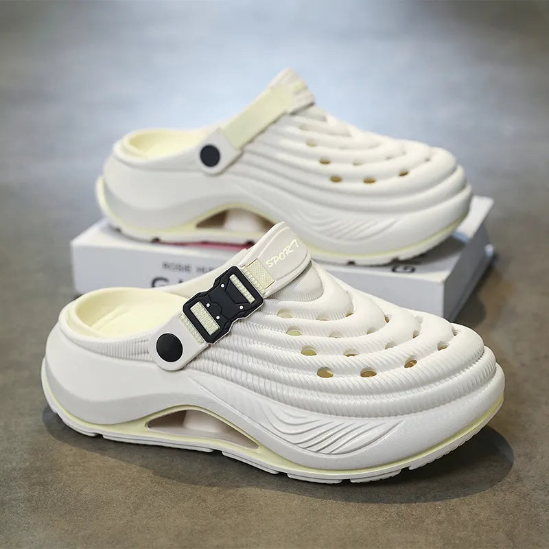 Cushioned Ventilated Strap Clogs with Thick Sole