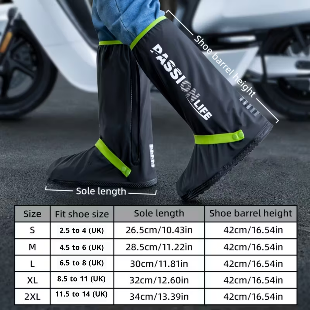 Unisex Waterproof & Snowproof High-Top Shoe Covers