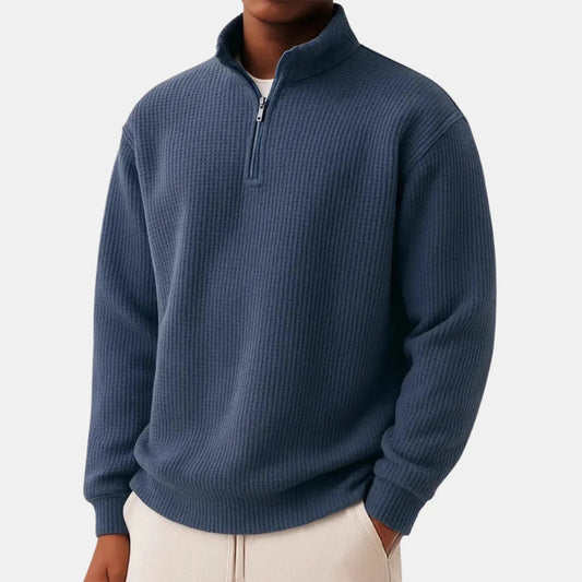 Men’s Ribbed Half-Zip Knit Sweater